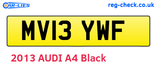 MV13YWF are the vehicle registration plates.