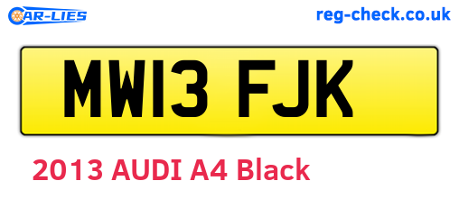 MW13FJK are the vehicle registration plates.