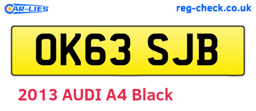 OK63SJB are the vehicle registration plates.