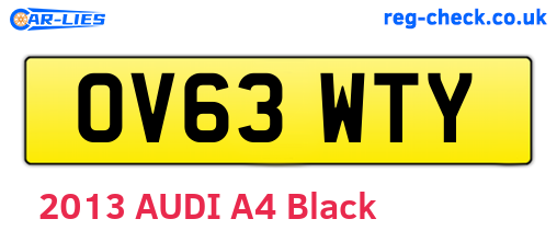 OV63WTY are the vehicle registration plates.