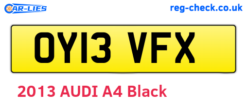 OY13VFX are the vehicle registration plates.