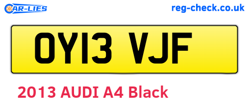 OY13VJF are the vehicle registration plates.