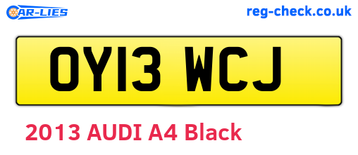 OY13WCJ are the vehicle registration plates.