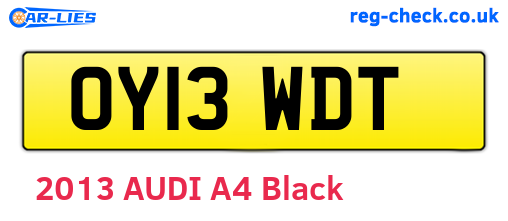 OY13WDT are the vehicle registration plates.