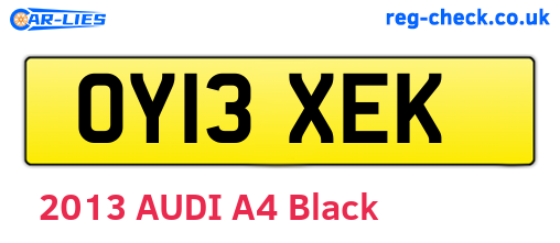 OY13XEK are the vehicle registration plates.