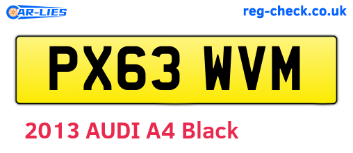 PX63WVM are the vehicle registration plates.