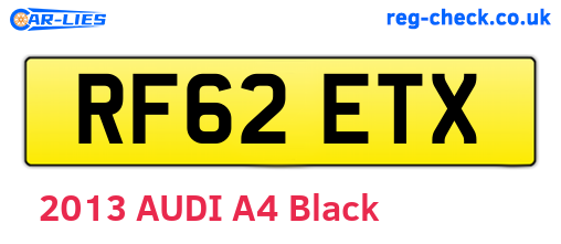 RF62ETX are the vehicle registration plates.