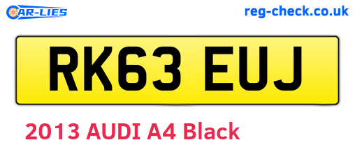 RK63EUJ are the vehicle registration plates.