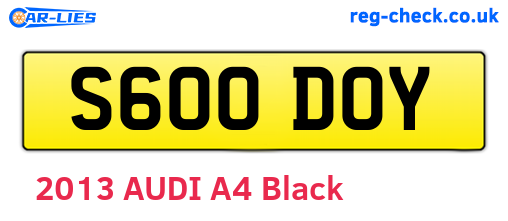 S600DOY are the vehicle registration plates.