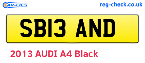 SB13AND are the vehicle registration plates.