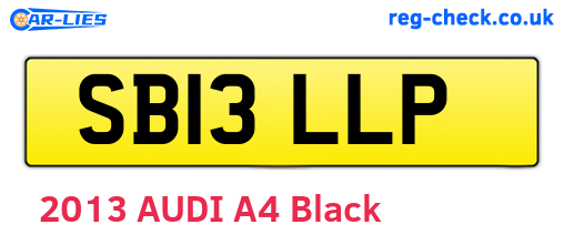 SB13LLP are the vehicle registration plates.
