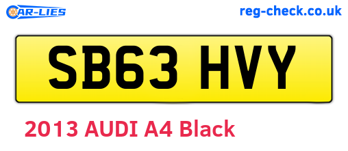 SB63HVY are the vehicle registration plates.