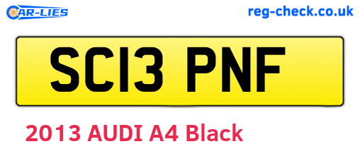 SC13PNF are the vehicle registration plates.