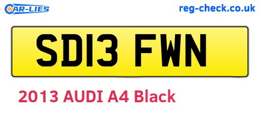 SD13FWN are the vehicle registration plates.
