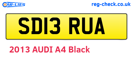 SD13RUA are the vehicle registration plates.