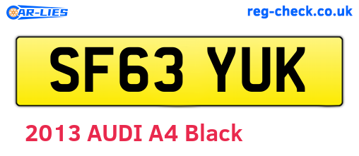 SF63YUK are the vehicle registration plates.