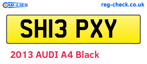 SH13PXY are the vehicle registration plates.