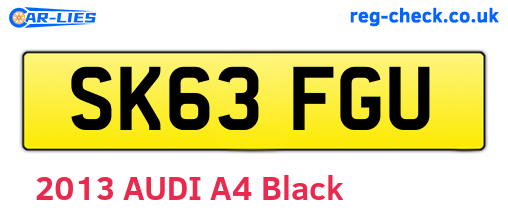 SK63FGU are the vehicle registration plates.