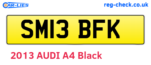 SM13BFK are the vehicle registration plates.