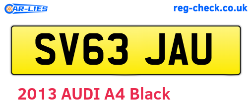 SV63JAU are the vehicle registration plates.