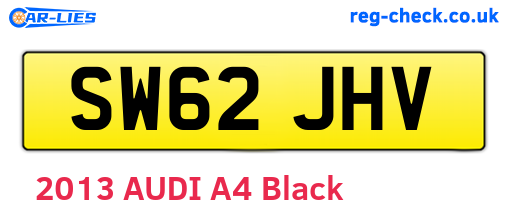SW62JHV are the vehicle registration plates.