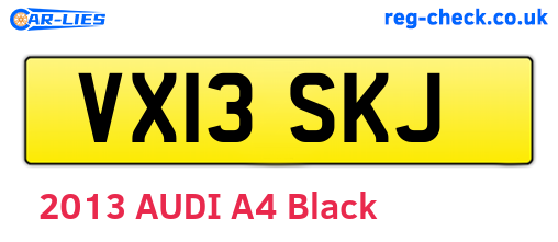 VX13SKJ are the vehicle registration plates.