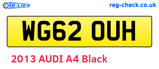 WG62OUH are the vehicle registration plates.