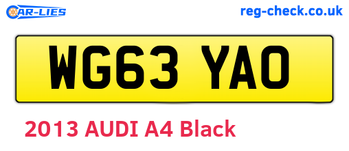 WG63YAO are the vehicle registration plates.