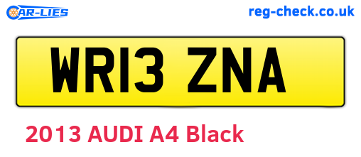 WR13ZNA are the vehicle registration plates.