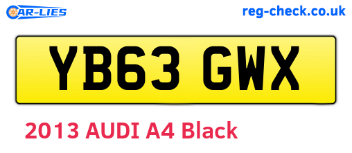 YB63GWX are the vehicle registration plates.
