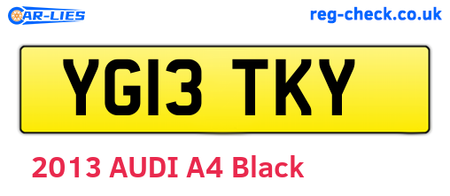 YG13TKY are the vehicle registration plates.