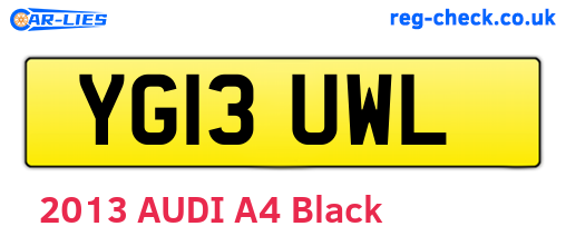 YG13UWL are the vehicle registration plates.