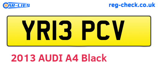 YR13PCV are the vehicle registration plates.