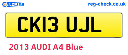 CK13UJL are the vehicle registration plates.