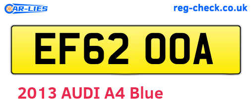 EF62OOA are the vehicle registration plates.