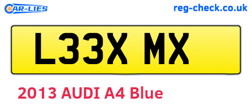 L33XMX are the vehicle registration plates.