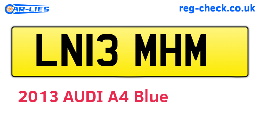 LN13MHM are the vehicle registration plates.