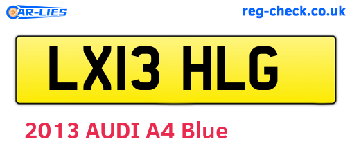 LX13HLG are the vehicle registration plates.