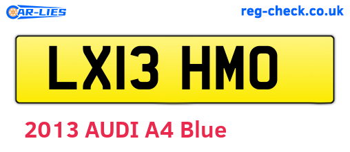 LX13HMO are the vehicle registration plates.
