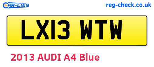 LX13WTW are the vehicle registration plates.