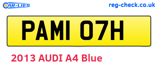 PAM107H are the vehicle registration plates.