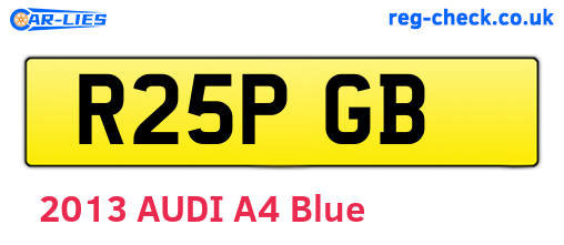 R25PGB are the vehicle registration plates.