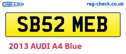 SB52MEB are the vehicle registration plates.