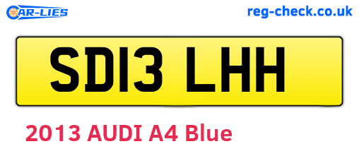 SD13LHH are the vehicle registration plates.