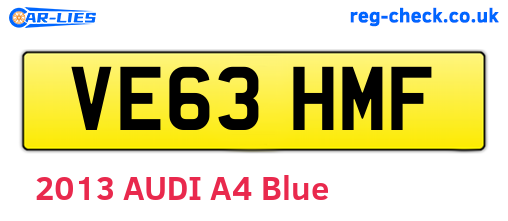 VE63HMF are the vehicle registration plates.
