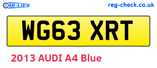 WG63XRT are the vehicle registration plates.