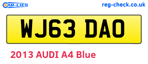 WJ63DAO are the vehicle registration plates.