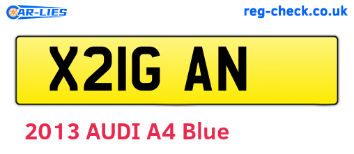 X21GAN are the vehicle registration plates.