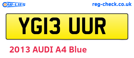YG13UUR are the vehicle registration plates.