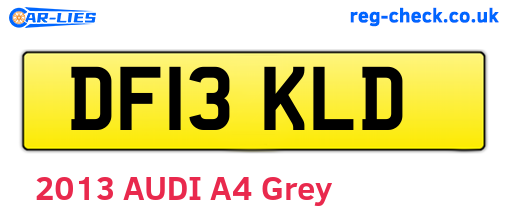 DF13KLD are the vehicle registration plates.